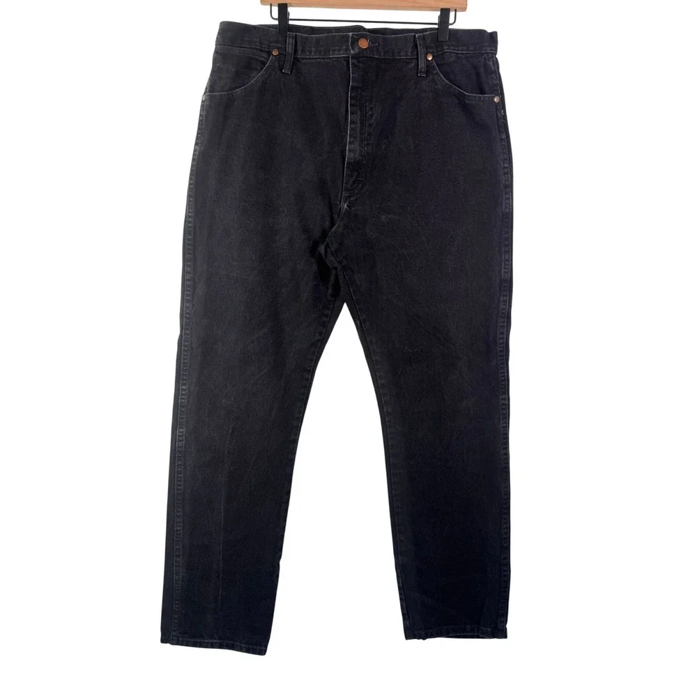 Wrangler 1013MWZWK Mens Black Denim Straight Leg Jeans 40x34 100 